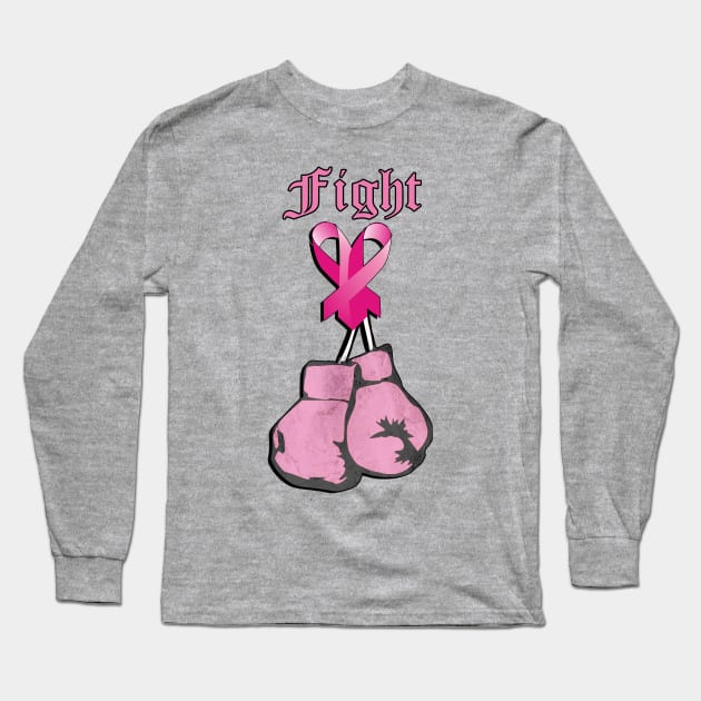 Breast Cancer Awareness Go Pink for October Inspirational Quote FIGHT Survivor Gifts Long Sleeve T-Shirt by tamdevo1